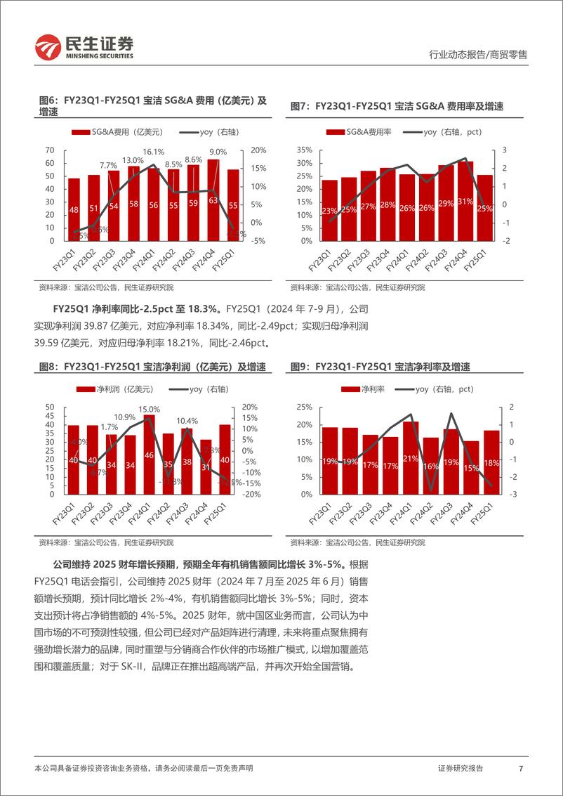 《商贸零售行业四大化妆品集团财报跟踪-宝洁FY25Q1：大中华区销售额下滑，SK_II持续承压-241022-民生证券-11页》 - 第7页预览图