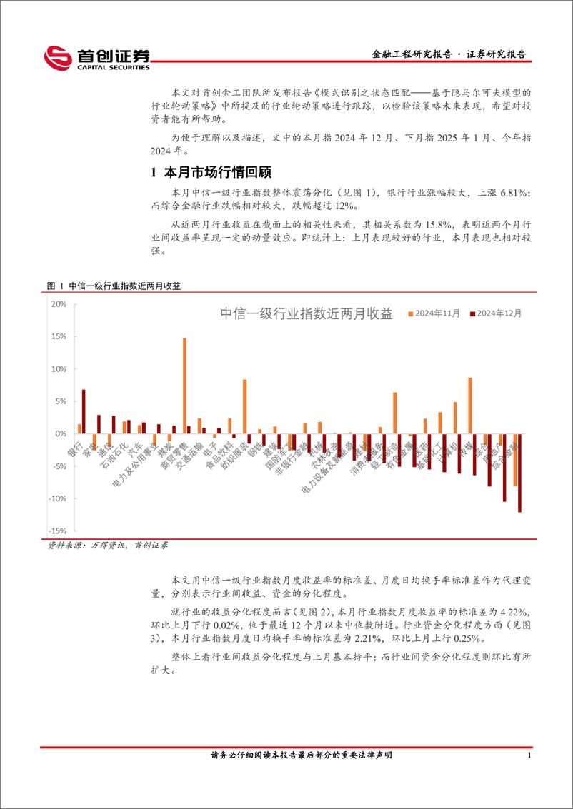 《状态匹配行业轮动月报：1月推荐行业，商贸零售、石油石化、机械、轻工制造、综合金融、纺织服装-250107-首创证券-17页》 - 第3页预览图