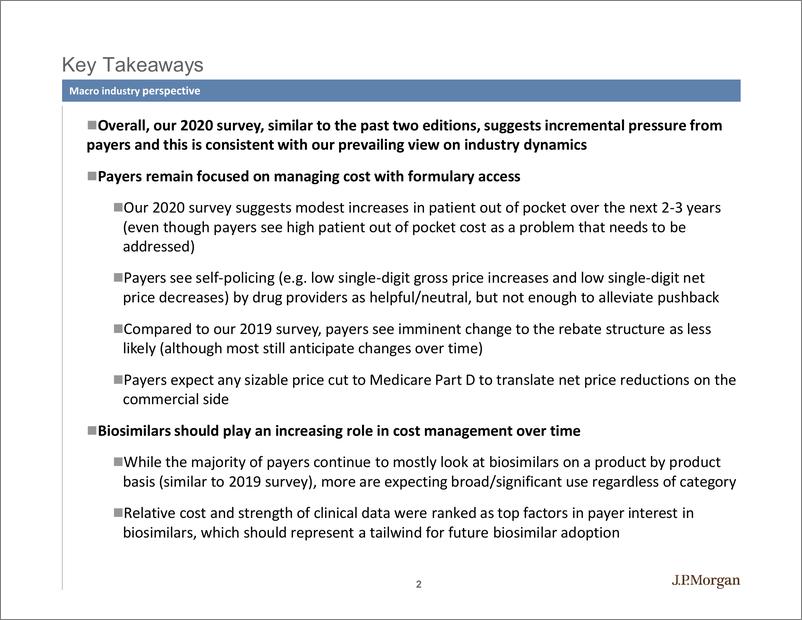 《J.P. 摩根-美股-生物制药行业2020年美国买家调查要点-2020.3-50页》 - 第3页预览图