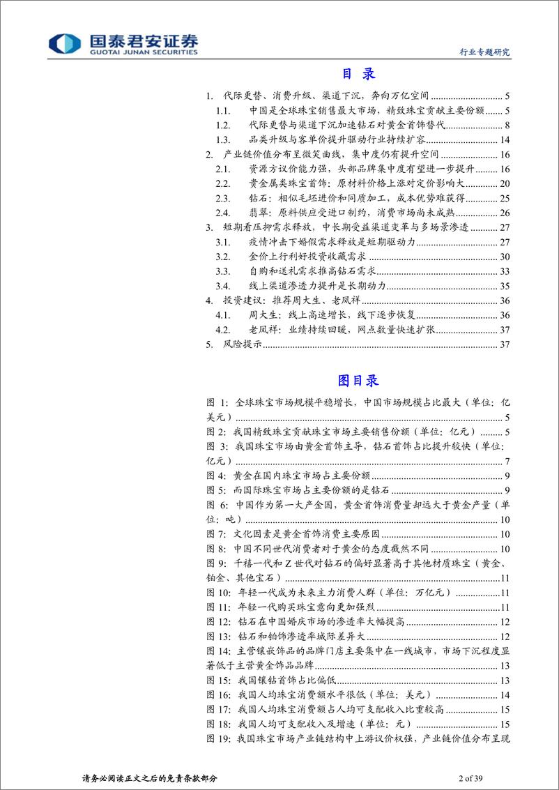 《珠宝行业专题研究报告：需求回暖金价上行催化，行业有望量价齐升-20210223-国泰君安-39页》 - 第2页预览图