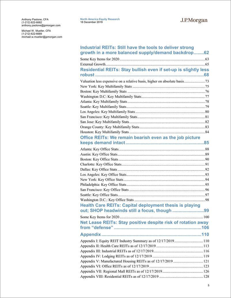 《J.P. 摩根-美股-房地产行业-2020年美国REIT展望：预期回报较低，但前景强劲-2019.12.18-146页》 - 第6页预览图