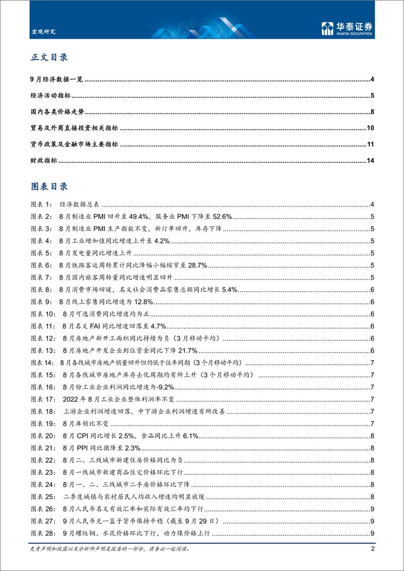 《数据综述月报：9月中国宏观经济月报-20220930-华泰证券-17页》 - 第3页预览图