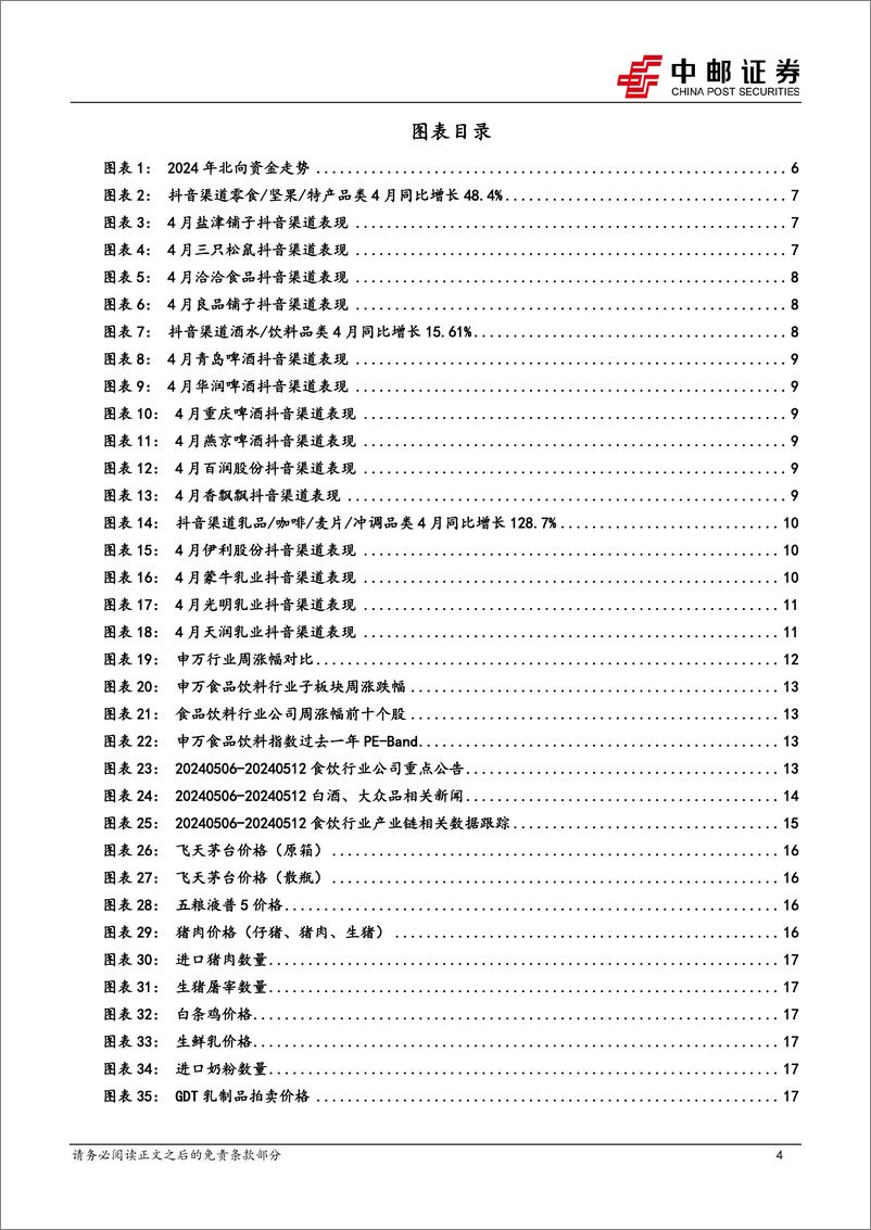 《食品饮料行业报告：政策面资金面助力情绪改善，看好啤酒%26软饮旺季表现-240512-中邮证券-22页》 - 第4页预览图