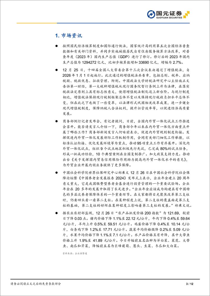 《2024年12月26日A股三大指数集体上涨，AI硬件股集体爆发-241226-国元证券-12页》 - 第3页预览图