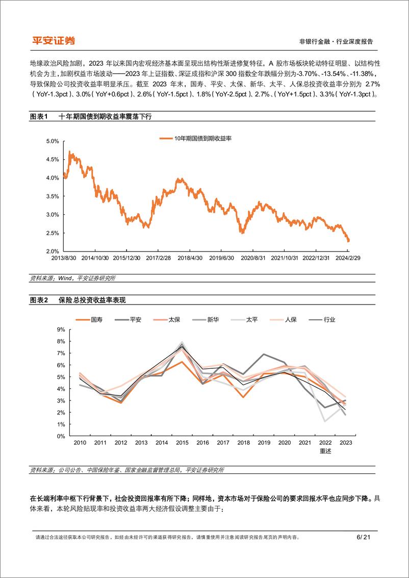 《非银行金融行业保险精算假设调整研究暨2023年报分析：行“稳”以致远-240411-平安证券-21页》 - 第6页预览图