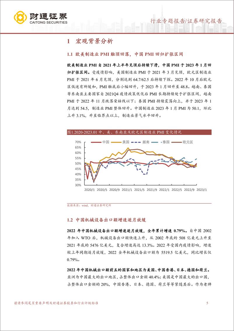 《机械行业出口专题：外部环境改善，工业品出海预期差逐步显现-20230322-财通证券-25页》 - 第6页预览图