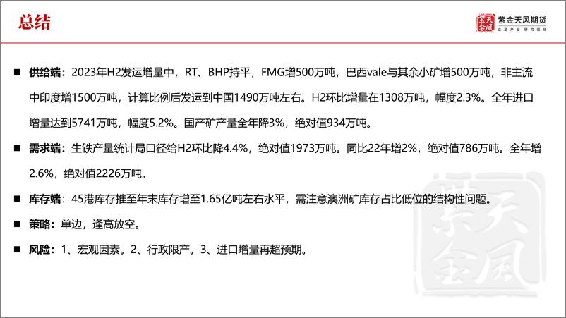 《铁矿半年报：前路漫漫，上下求索兮-20230621-紫金天风期货-52页》 - 第3页预览图