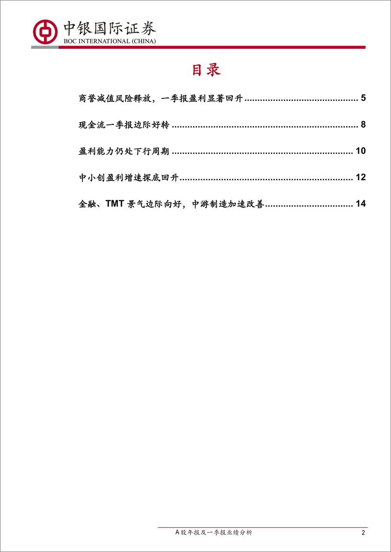 《A股年报及一季报业绩分析：盈利弱复苏-20190509-中银国际-22页》 - 第3页预览图