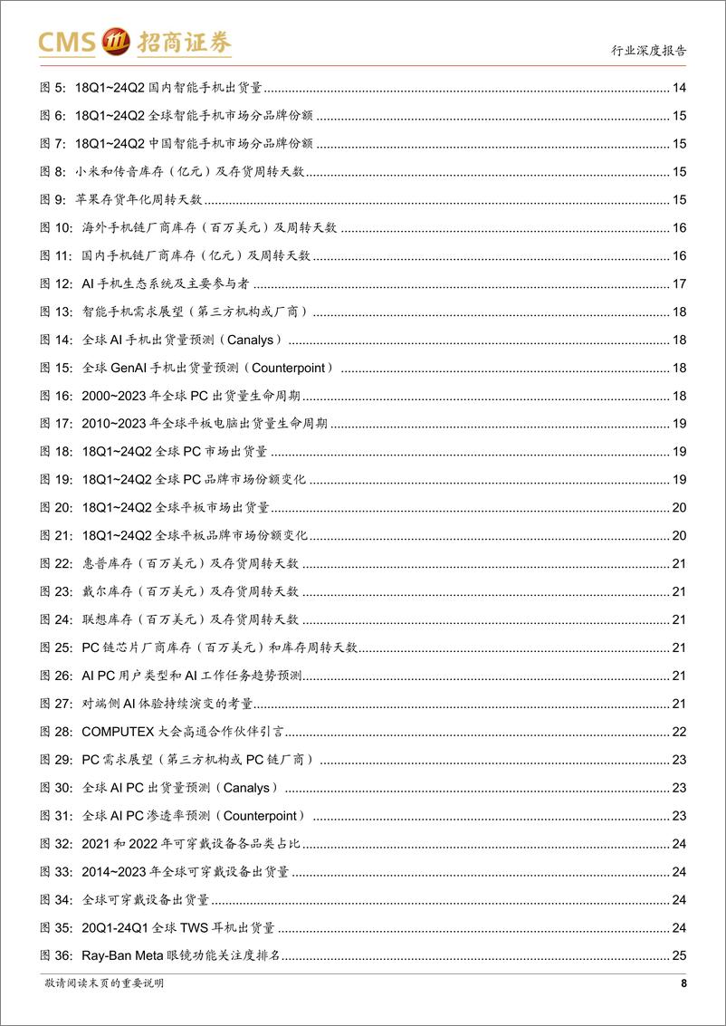 《消费电子行业深度跟踪报告：Q2终端出货延续复苏，把握苹果AI链回调建仓良机-240822-招商证券-80页》 - 第8页预览图