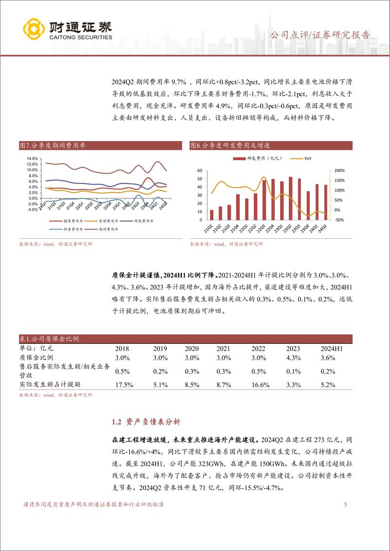 《宁德时代(300750)2024Q2业绩符合预期，盈利能力持续提升-240728-通证券-13页》 - 第5页预览图