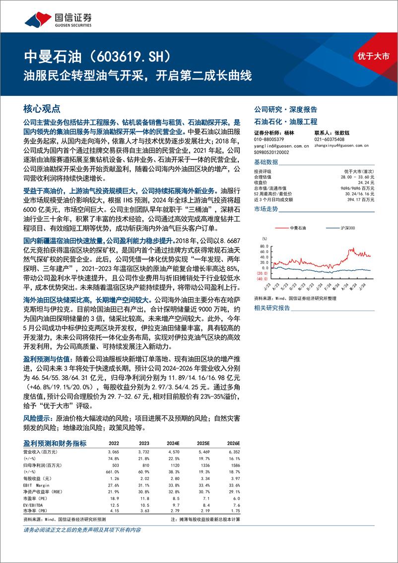 《中曼石油(603619)油服民企转型油气开采，开启第二成长曲线-240619-国信证券-47页》 - 第1页预览图