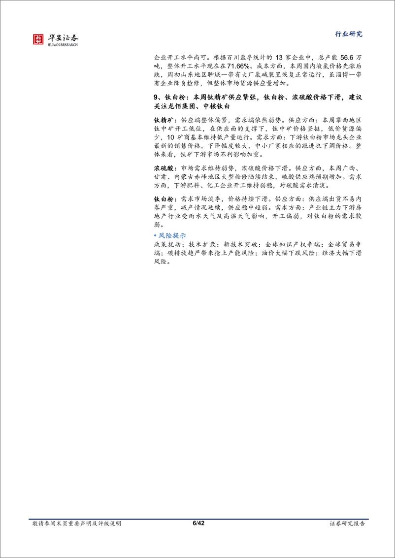 基础化工行业周报：三部门印发《工业领域碳达峰实施方案》，磷肥、化纤价差持续修PassworRemoved - 第6页预览图