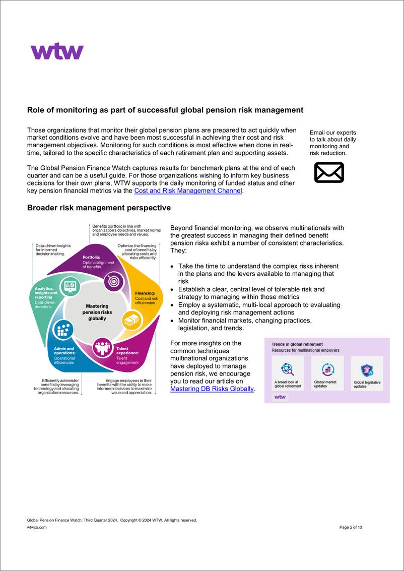 《WTW-全球养老金金融观察-2024年第三季度（英）-13页》 - 第3页预览图