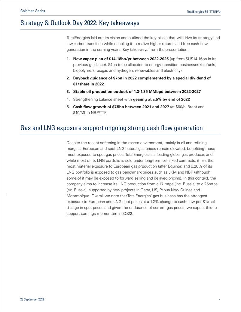 《TotalEnergies SE (TTEF.PA Strategy & Outlook Day 202 More cash returns to shareholders and low carbon growth(1)》 - 第5页预览图