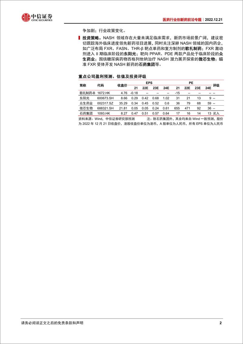 《医药行业创新药前沿专题：三期临床首获突破，百亿美元NASH市场新药可期-20221221-中信证券-30页》 - 第3页预览图