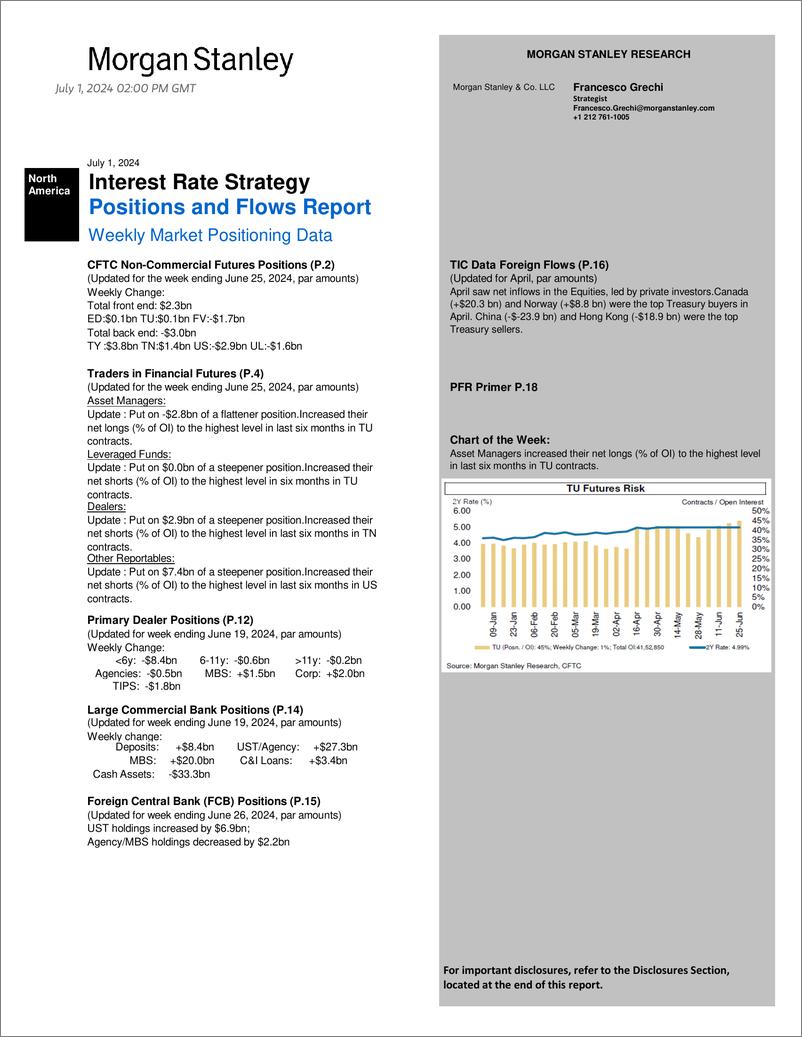 《Morgan Stanley Fixed-Global Macro Strategy Positions and Flows Report-108958834》 - 第1页预览图