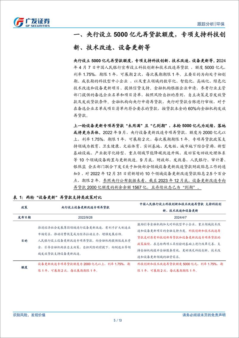 《环保行业深度跟踪：央行设立5000亿元再贷款，重视科研仪器投资价值-240407-广发证券-13页》 - 第5页预览图