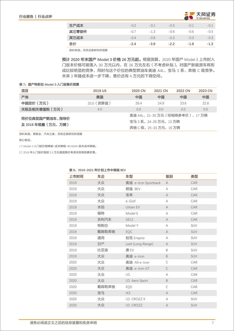 《汽车行业：特斯拉产业链迎来新一轮配套机会-20190312-天风证券-13页》 - 第8页预览图