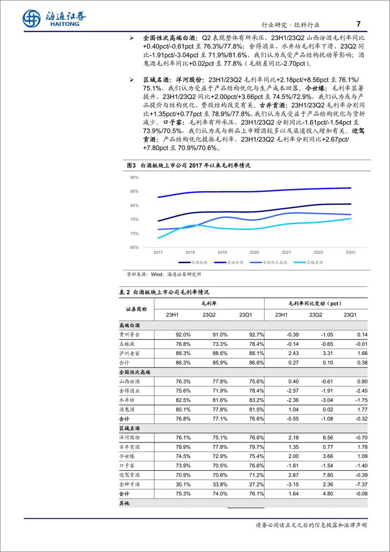 《饮料行业半年报：白酒业绩表现分化，啤酒利润弹性释放-20230919-海通证券-21页》 - 第8页预览图