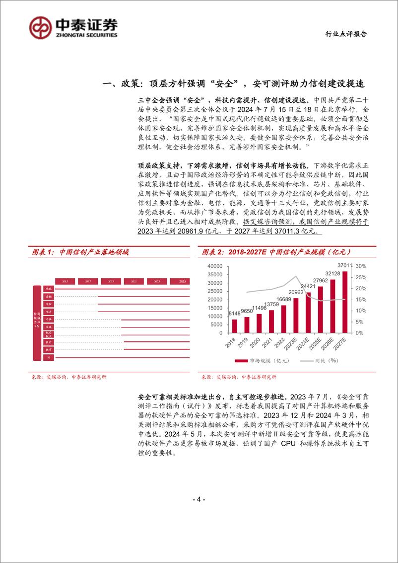 《计算机行业：中泰科技，安可测评%2b超长期国债定向支持，信创进展不断-240721-中泰证券-12页》 - 第4页预览图