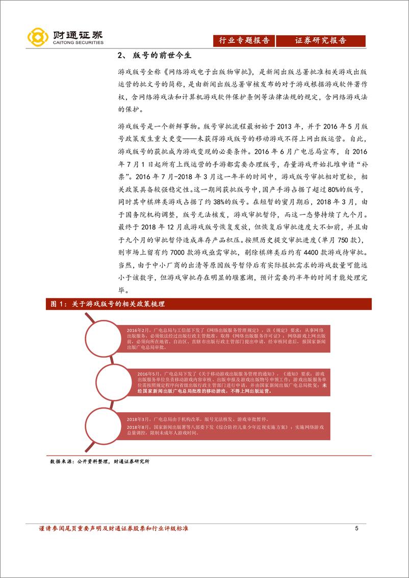 《网络游戏行业专题报告：结合游戏版号研究，我们是如何看待2019年的游戏行业？-20190419-财通证券-19页》 - 第6页预览图