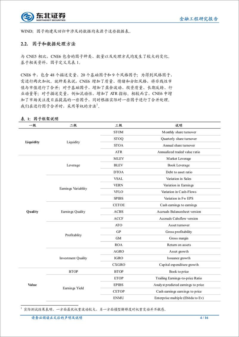 《东北证2018101东北证券金融工程报告：Barra模型（CNE6）介绍与应用》 - 第4页预览图