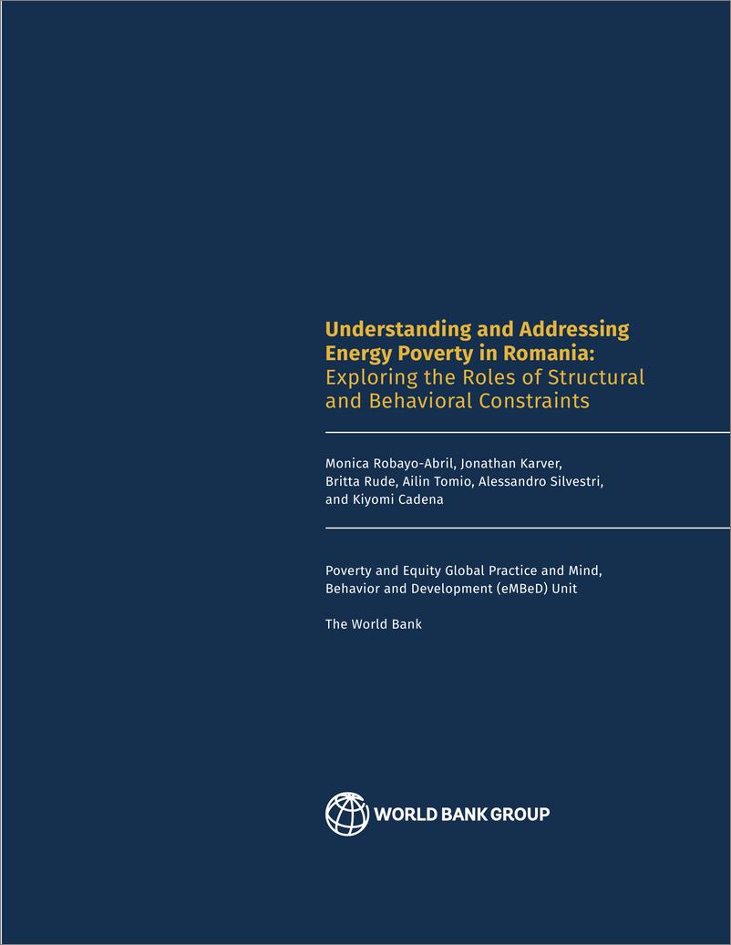 《世界银行-理解和解决罗马尼亚的能源贫困问题：探索结构和行为约束的作用（英）-2024-154页》 - 第3页预览图