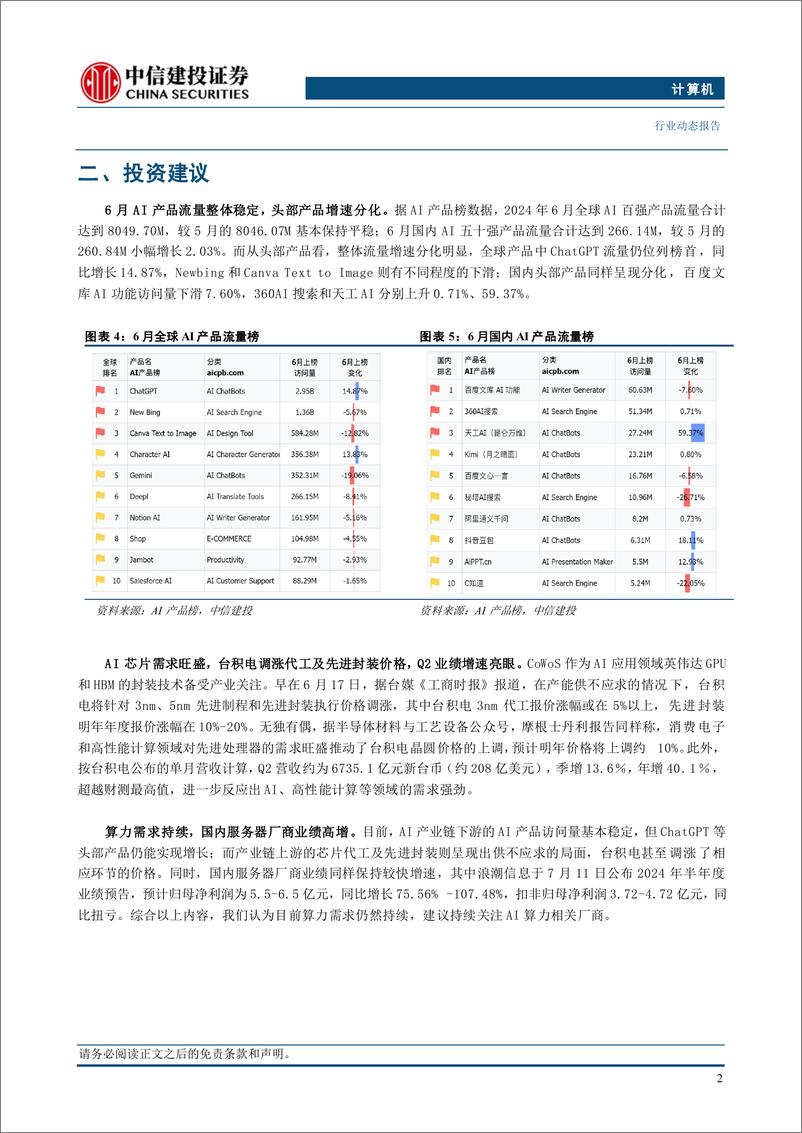 《计算机行业：建议关注AI产业与政策催化方向-240715-中信建投-11页》 - 第4页预览图