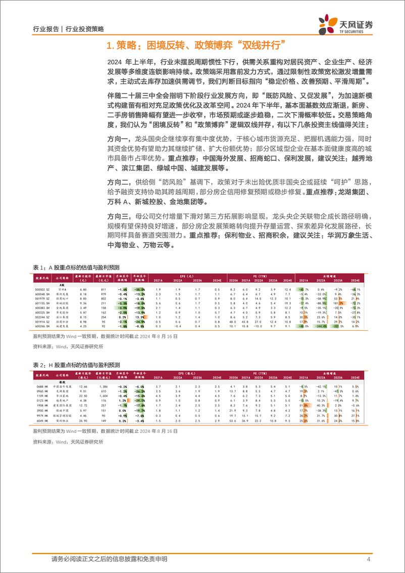 《房地产行业2024中期策略：破困局，谋变局-240818-天风证券-22页》 - 第4页预览图