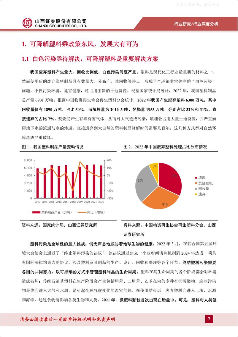 《山西证券-可降解材料行业深度报告：政策、技术、产业齐发展，可降解材料替代大势所趋-230418》 - 第7页预览图