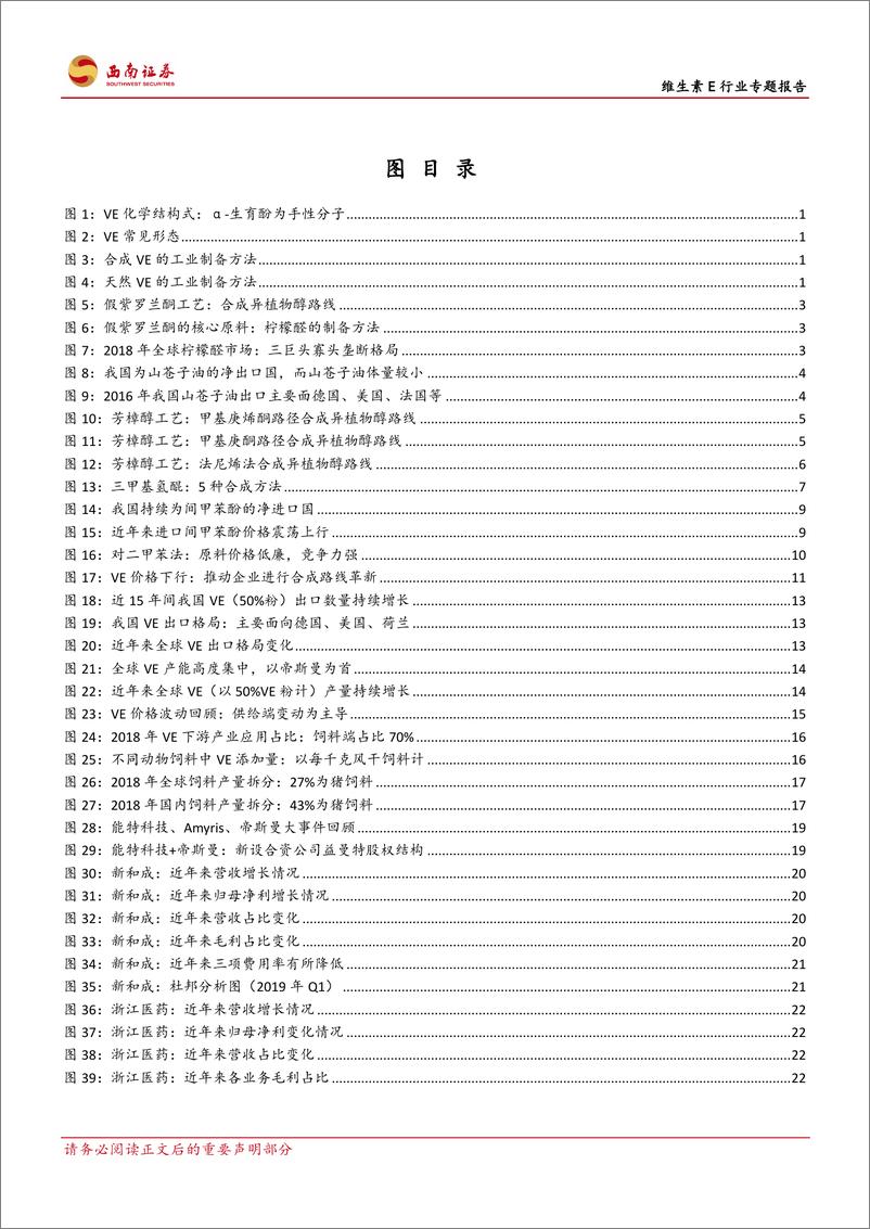 《维生素E行业专题报告：行业并购及工艺变革推动VE行业景气度上行-20190613-西南证券-28页》 - 第4页预览图