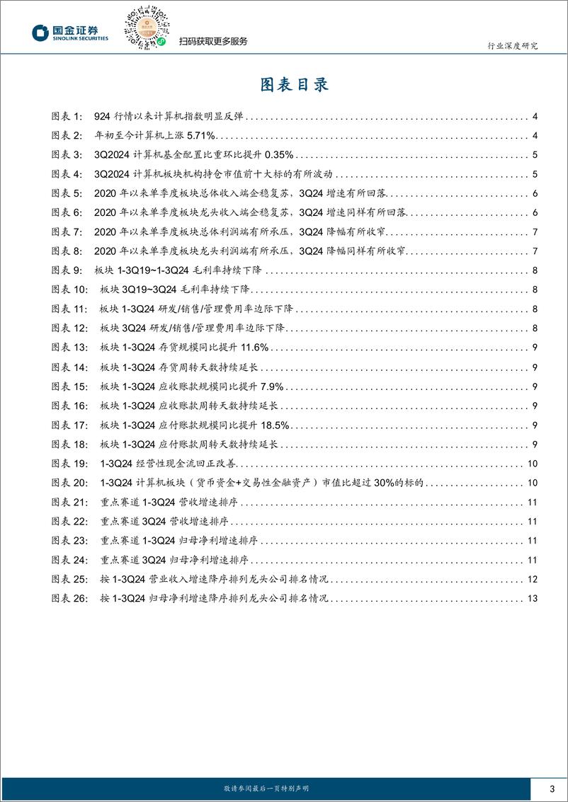 《计算机行业3Q24梳理：基本面仍处于回暖通道，看好国内需求见底反转等方向-241103-国金证券-16页》 - 第3页预览图