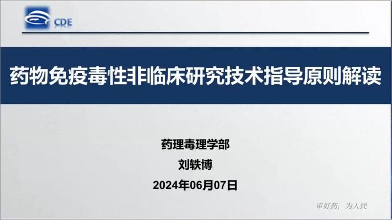 《药审中心：2024药物免疫毒性非临床研究技术指导原则解读报告》 - 第1页预览图