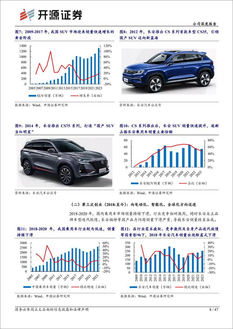 《长安汽车(000625)公司深度报告：新车周期强势开启，华为智能化赋能有望加深-240821-开源证券-47页》 - 第8页预览图