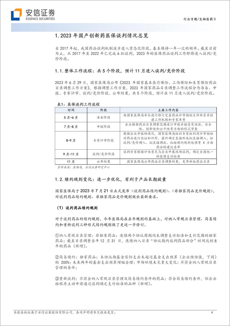 《生物医药行业创新药研究框架之2023年医保谈判前瞻：续约政策持续优化，创新药长期放量可期-20231106-安信证券-30页》 - 第5页预览图