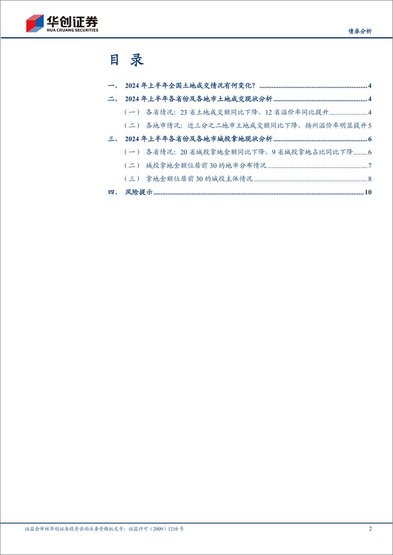 《【债券分析】2024上半年土地市场表现如何？-240813-华创证券-13页》 - 第2页预览图