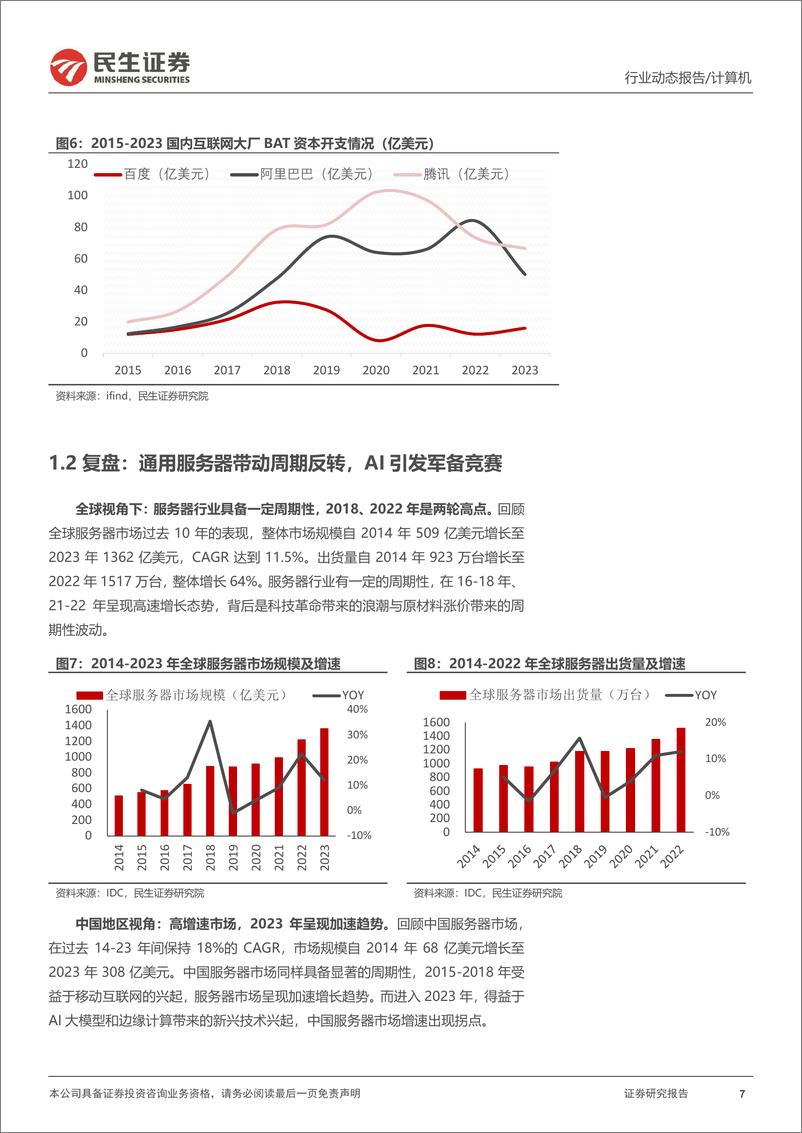 《计算机行业动态报告：服务器超预期关键，大周期底部拐点-240703-民生证券-13页》 - 第7页预览图