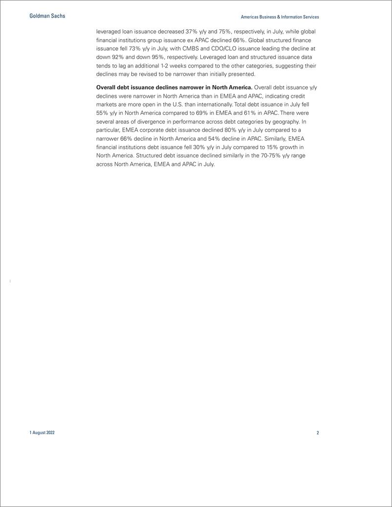 《Americas Business & Information Service July global debt issuance weakens from June levels, though the two-year stack on ...(1)》 - 第3页预览图