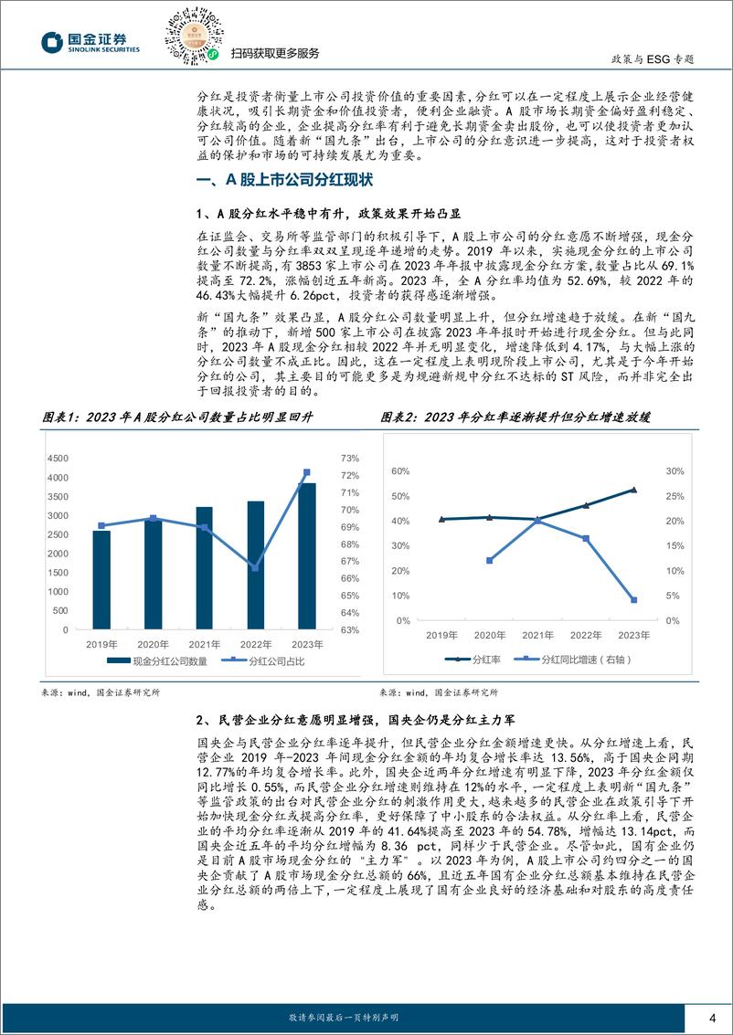 《政策与ESG专题报告：哪些ESG治理类指标将影响上市公司分红？-240910-国金证券-14页》 - 第4页预览图