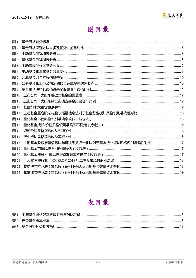 《光大证2018121光大证券FOF专题系列报告之十：明风格，定方向：权益基金风格识别研究》 - 第3页预览图