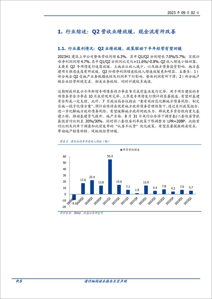 《建筑装饰行业专题研究：营收业绩增长放缓，现金流有所改善-20230902-国盛证券-57页》 - 第6页预览图