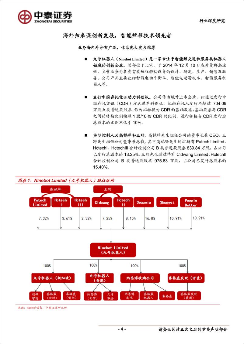 《通信行业科创板系列一（九号智能A19108.SH）：智能短程技术领导者，长期发展潜力大-20190510-中泰证券-28页》 - 第5页预览图