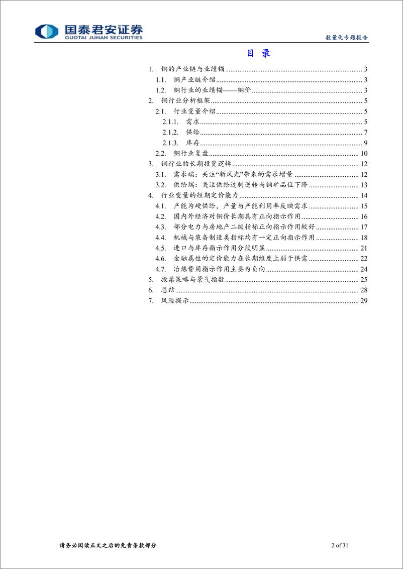 《国泰君安-行业量化投资系列之三：铜行业变量定价规律与量化投资模型》 - 第2页预览图