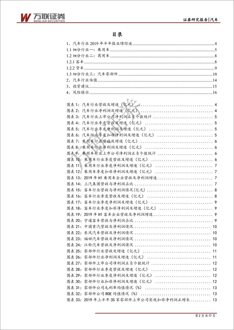 《汽车行业2019年中报综述：业绩延续下滑，预期有望改善-20190911-万联证券-17页》 - 第3页预览图