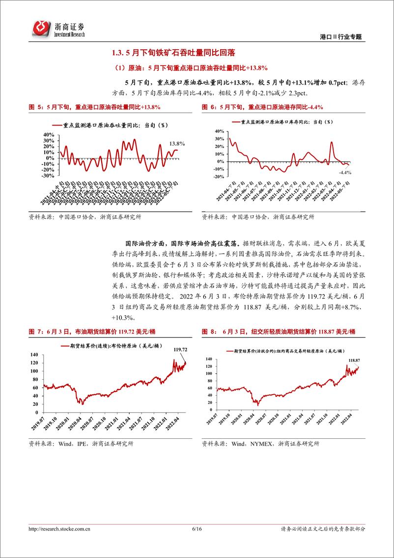 《港口行业专题报告：5月下旬枢纽港外贸箱吞吐同比+13% ，复工复产推进带动进出口回升明显-20220605-浙商证券-16页》 - 第7页预览图