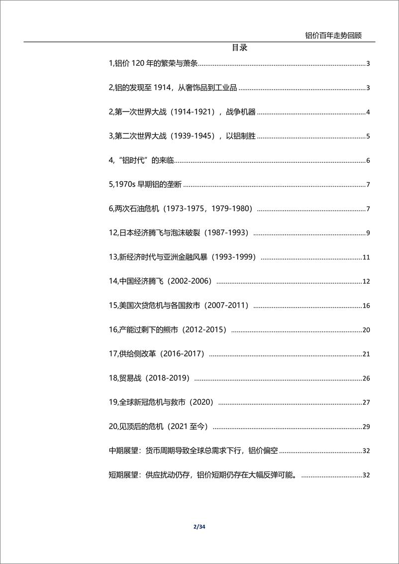 《专题报告：铝价百年走势回顾-20221121-华融融达期货-34页》 - 第3页预览图