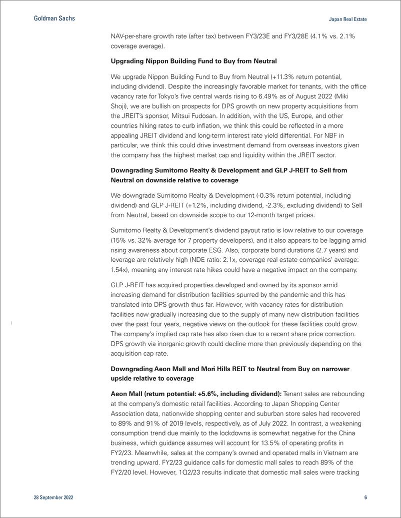 《Japan Real Estat Preference for re-opening opportunity and avoiding rate hike risk; 7 rating changes, 2 stocks onto CL(1)》 - 第7页预览图