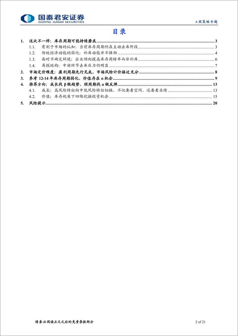 《等待库存见底：成长找β，顺周期找α-20230723-国泰君安-21页》 - 第3页预览图