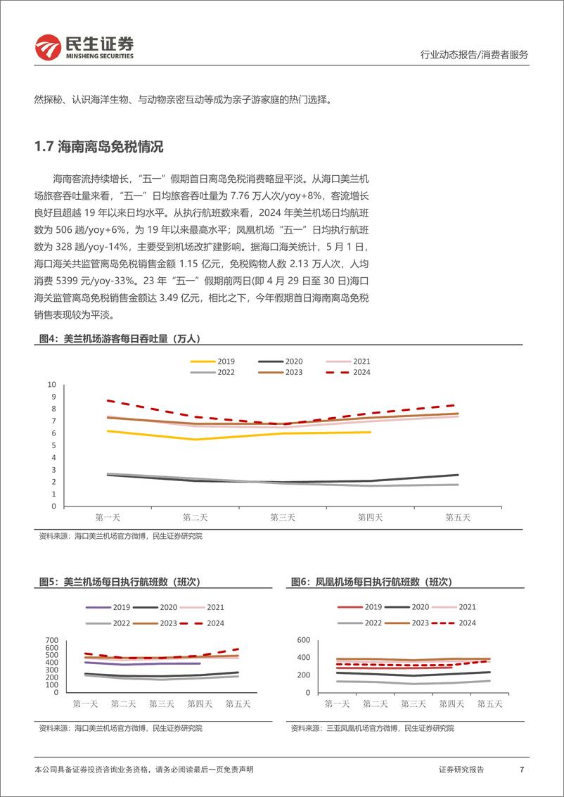 《旅游行业“五一”数据总结：“五一”旅游高景气，出入境旅游行业表现亮眼-240506-民生证券-11页》 - 第7页预览图