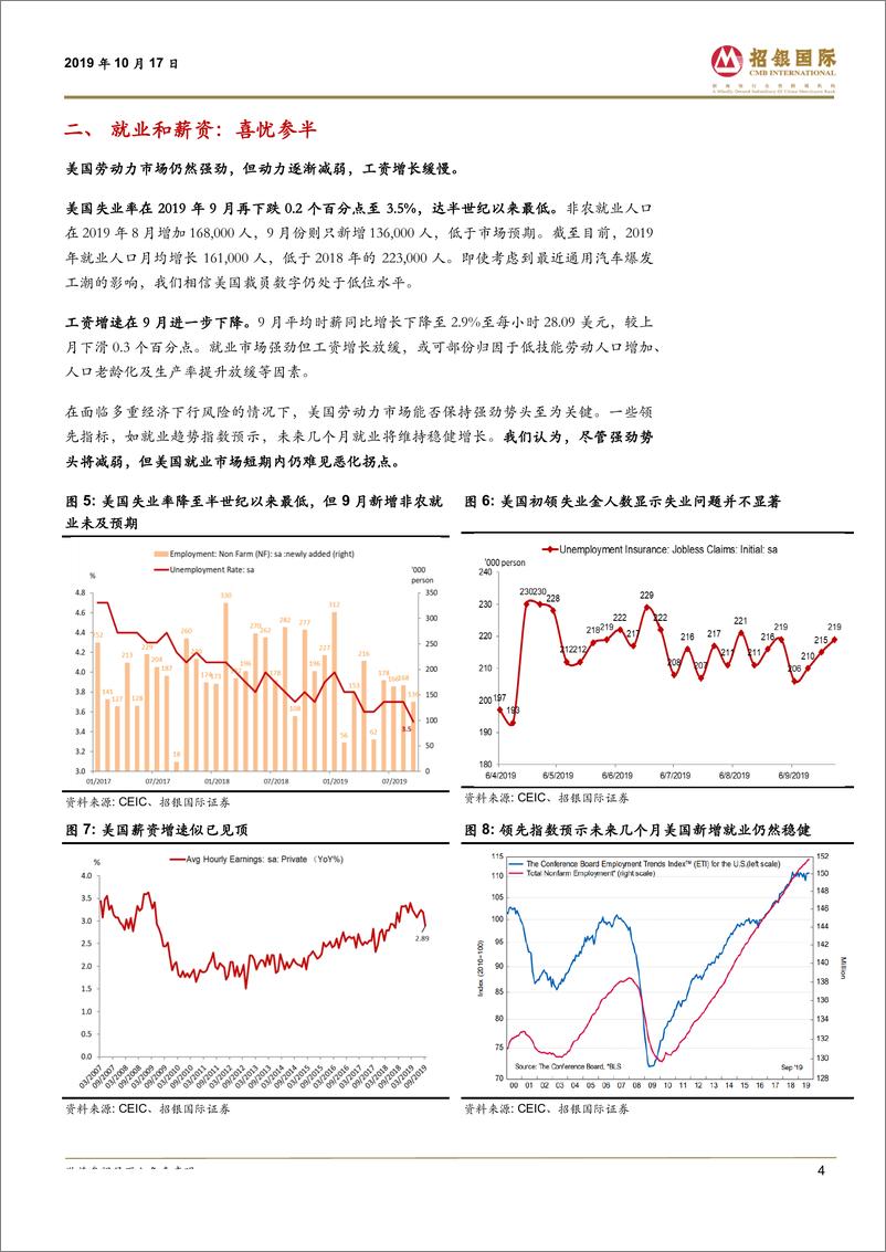 《宏观视角：贸易磋商进展背后的美国经济全景-20191017-招银国际-14页》 - 第5页预览图